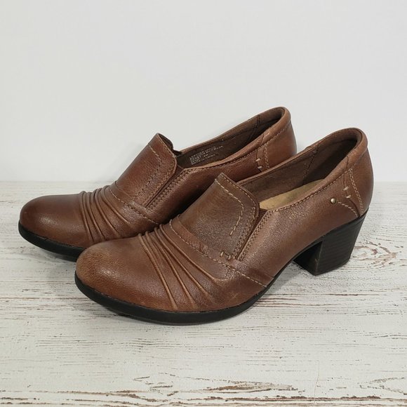 Earth Origins Shoes - Earth Origins  Derby  Brown Leather Heeled Bootie  Women's Size 9M